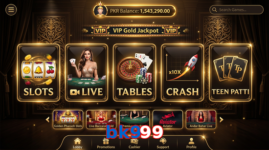 Main screen of Bk999 casino page for PK players