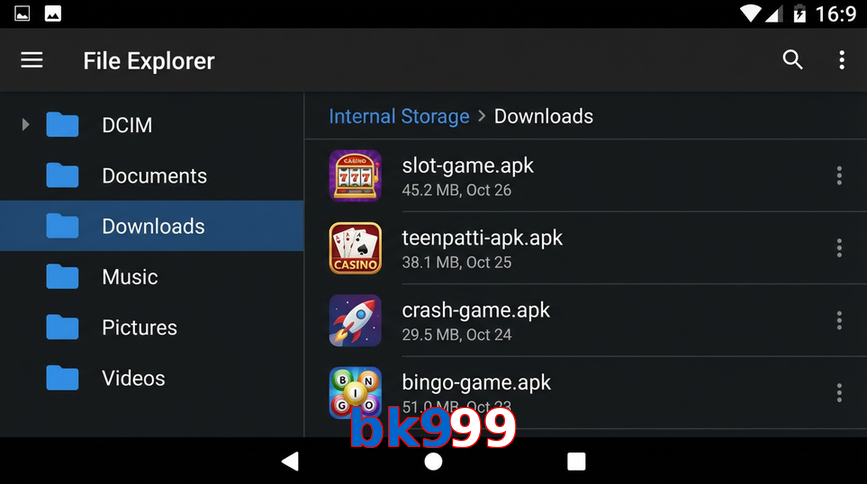 Main screen of Bk999 gameapk page for PK players